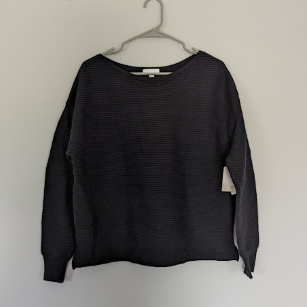 *NWT* 14th & Union - Black Scoop Sweater - Size Medium